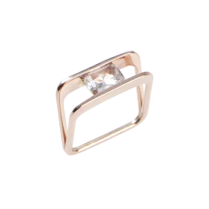 V Ring with Floating Diamond
