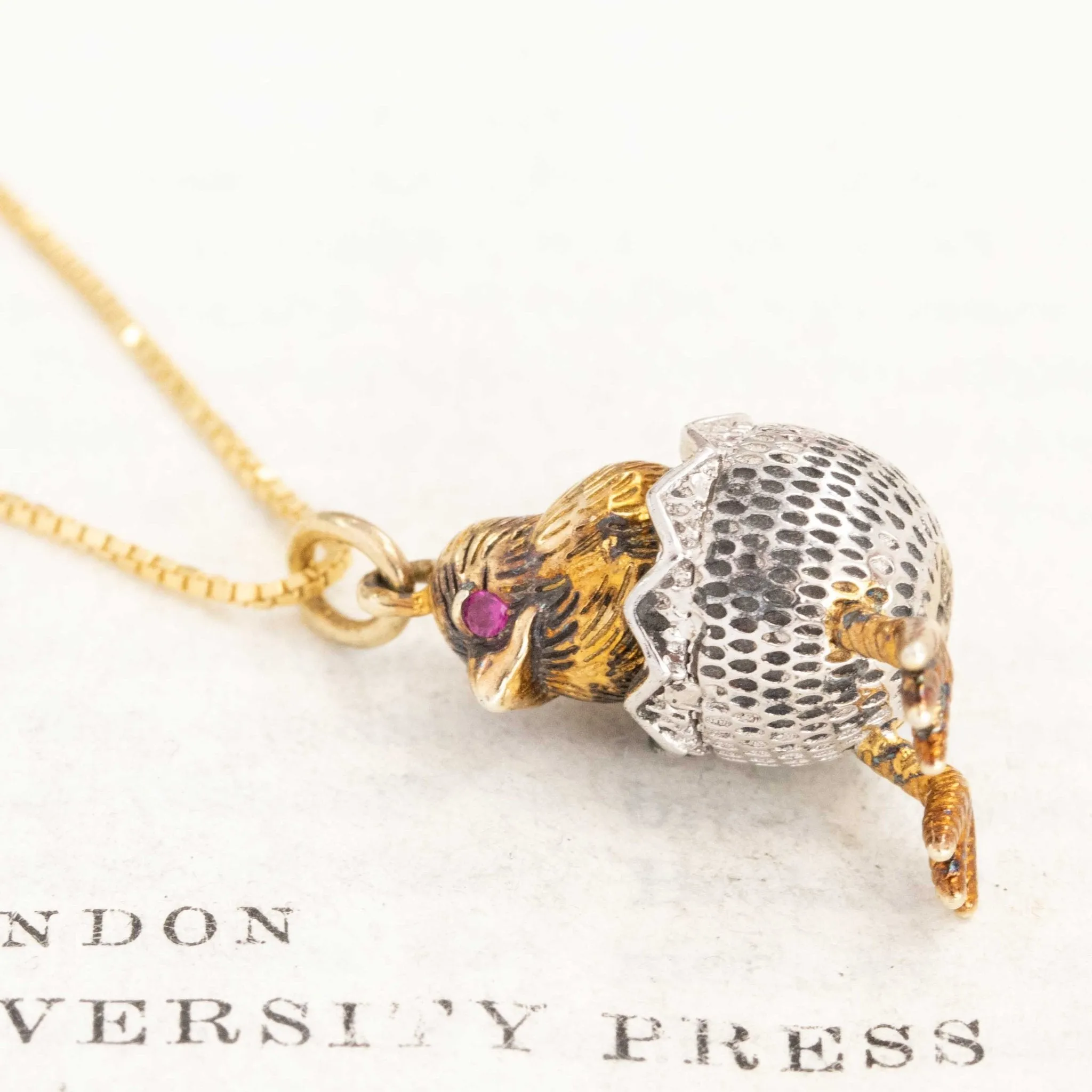 Vintage Chick & Egg Pendant, Russian