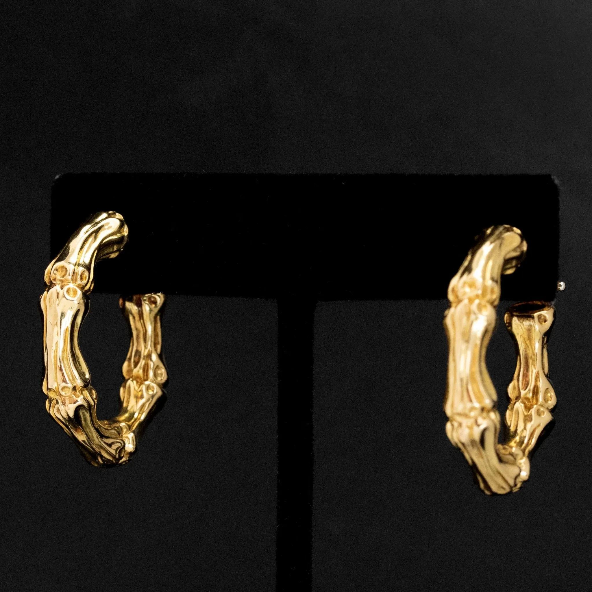 Vintage Large Bamboo Clip-On Earrings by Tiffany & Co.