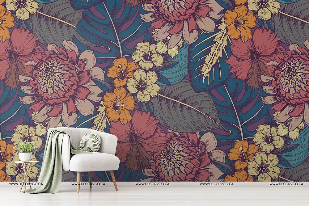 Vintage Pink Wallpaper Mural