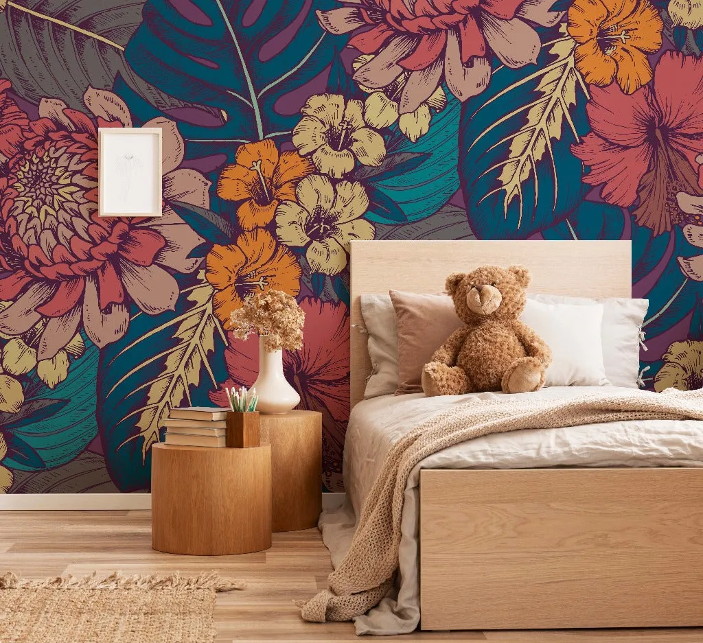 Vintage Pink Wallpaper Mural