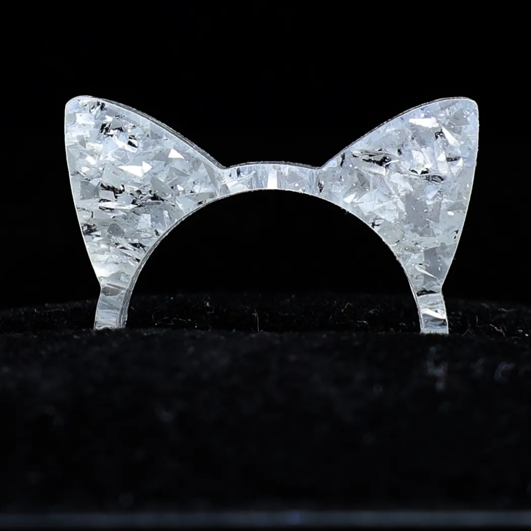WHITE ANIMAL EAR RINGS