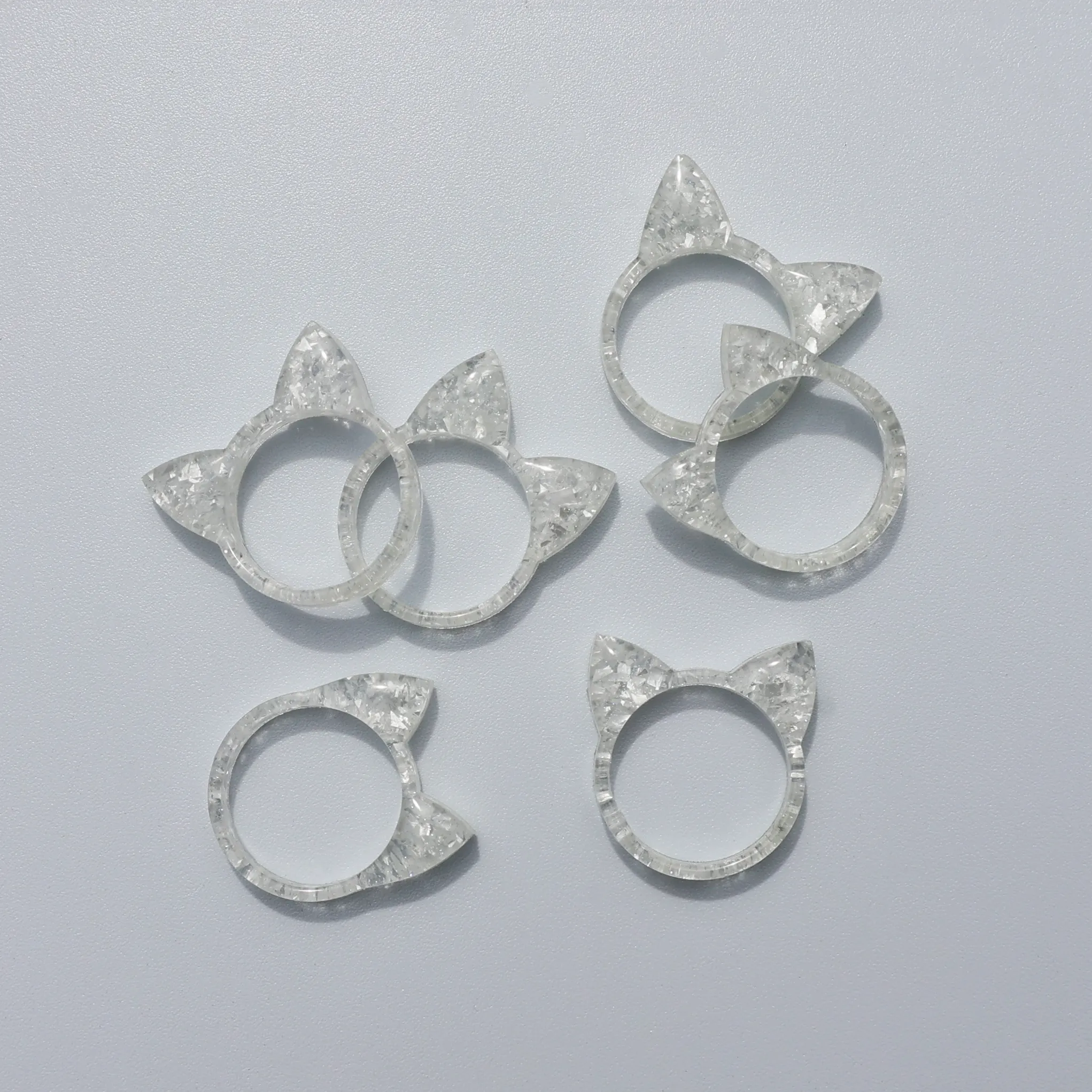 WHITE ANIMAL EAR RINGS