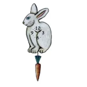 White Bunny Pendulum Wall Clock