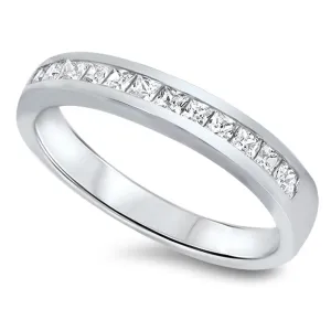 White CZ Polished Simple Ring New .925 Sterling Silver Thumb Band Sizes 5-10