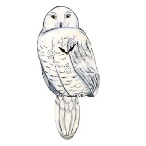 White Owl Moving Pendulum Wall Clock