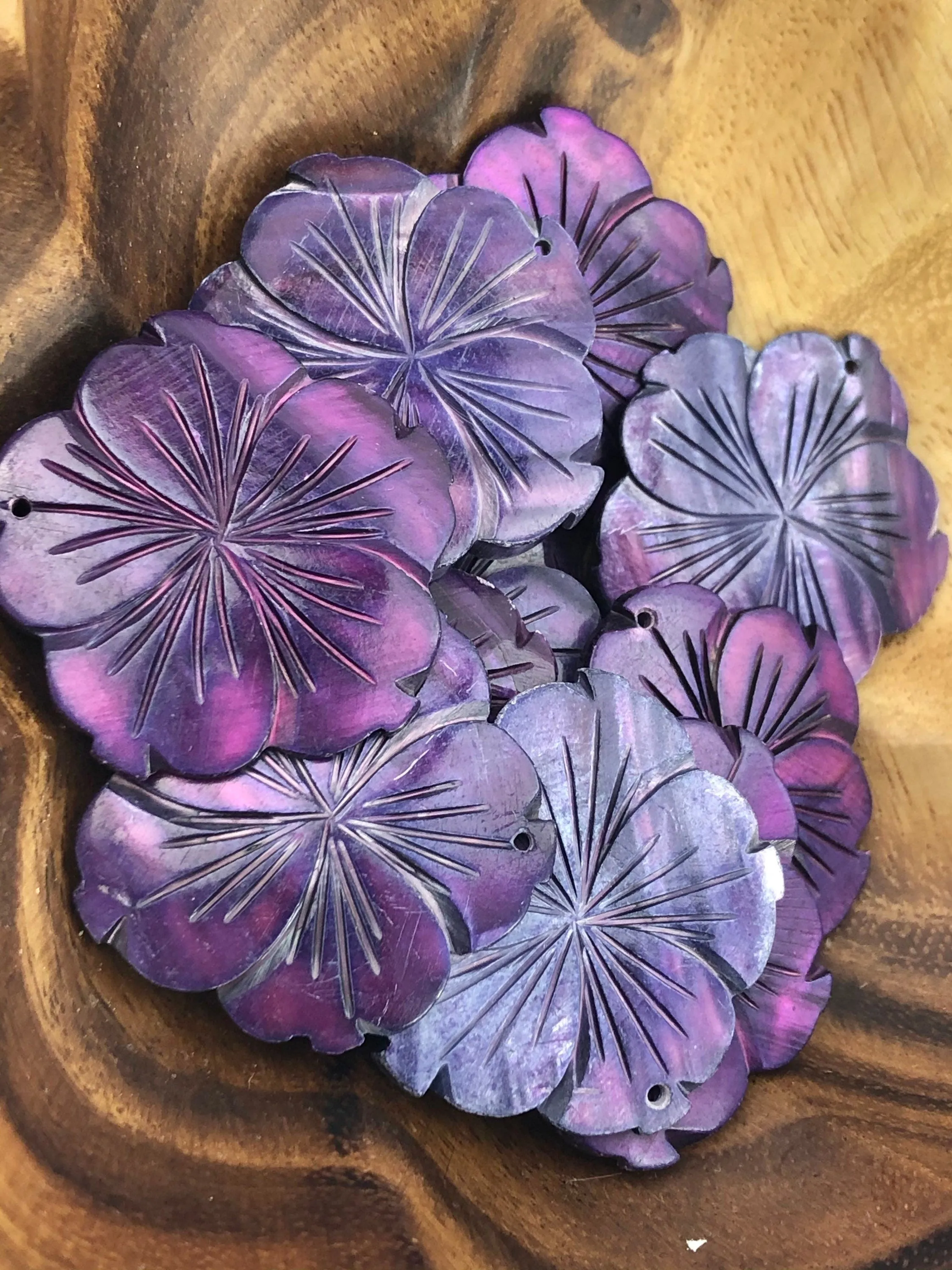 White South Sea Purple Mother Of Pearl Hibiscus Sku#M326