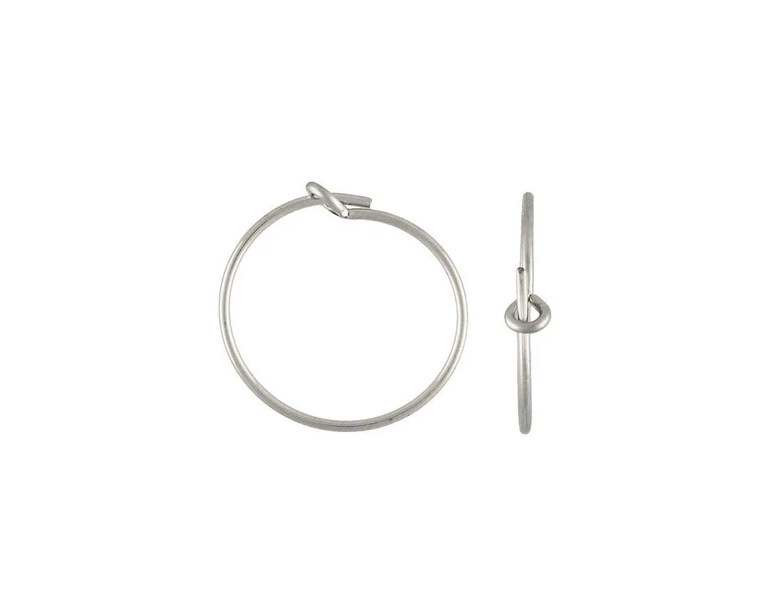 Wire Beading Hoop, .70x15.0mm, Sterling Silver. Made in USA. #5011802