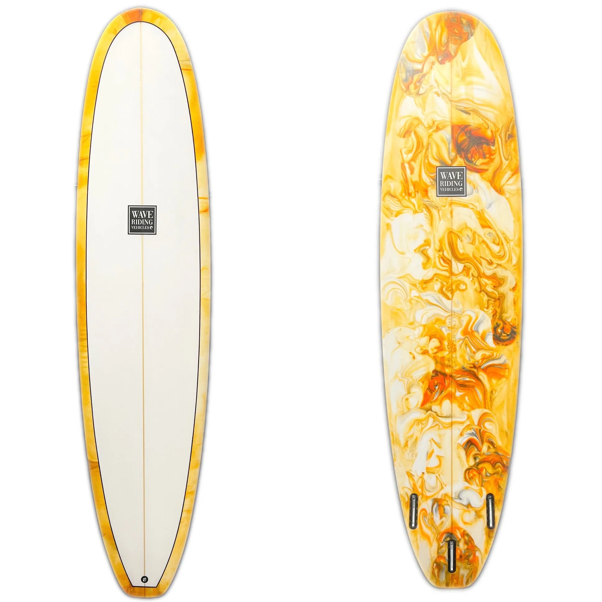 WRV 7'6" Kamp Trident Orange Swirl Surfboard