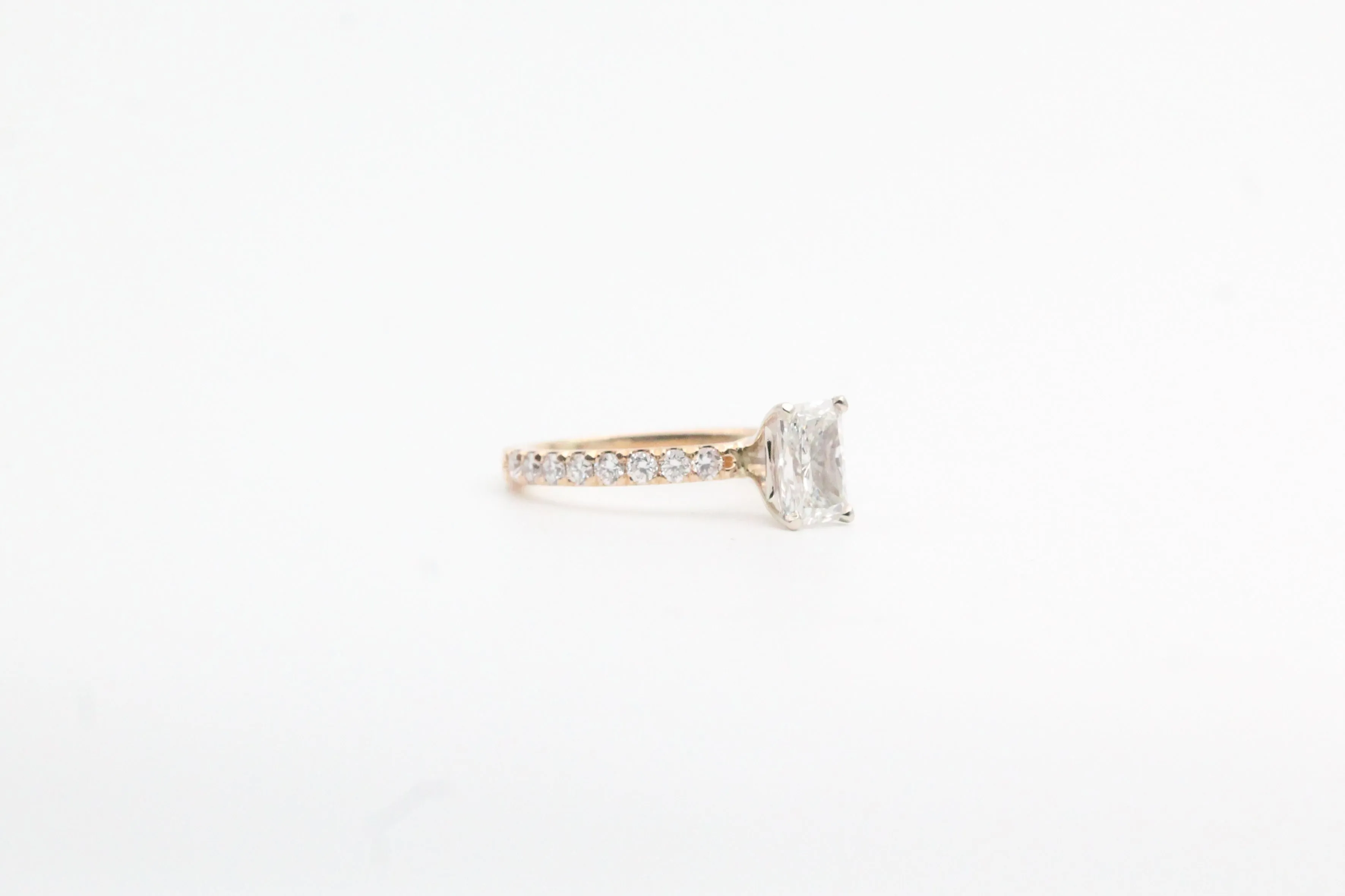 Yellow Gold Radiant Lab Grown Diamond Ring