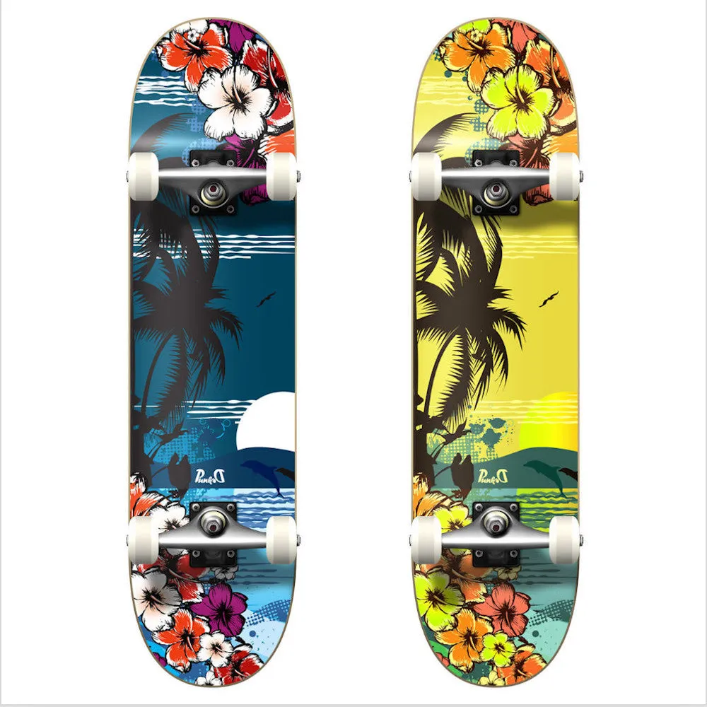 Yocaher Skateboard (7.5") Tropical Series - Tropical Day