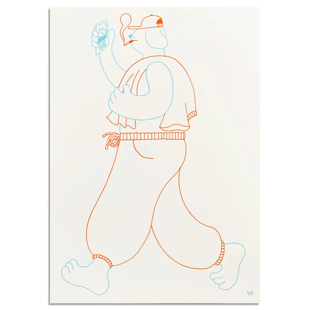 YUK FUN Original Drawing - Ciggie Stroll
