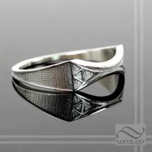 Zelda Wedding Band -Sterling Silver Ladies Thinner geeky wedding band
