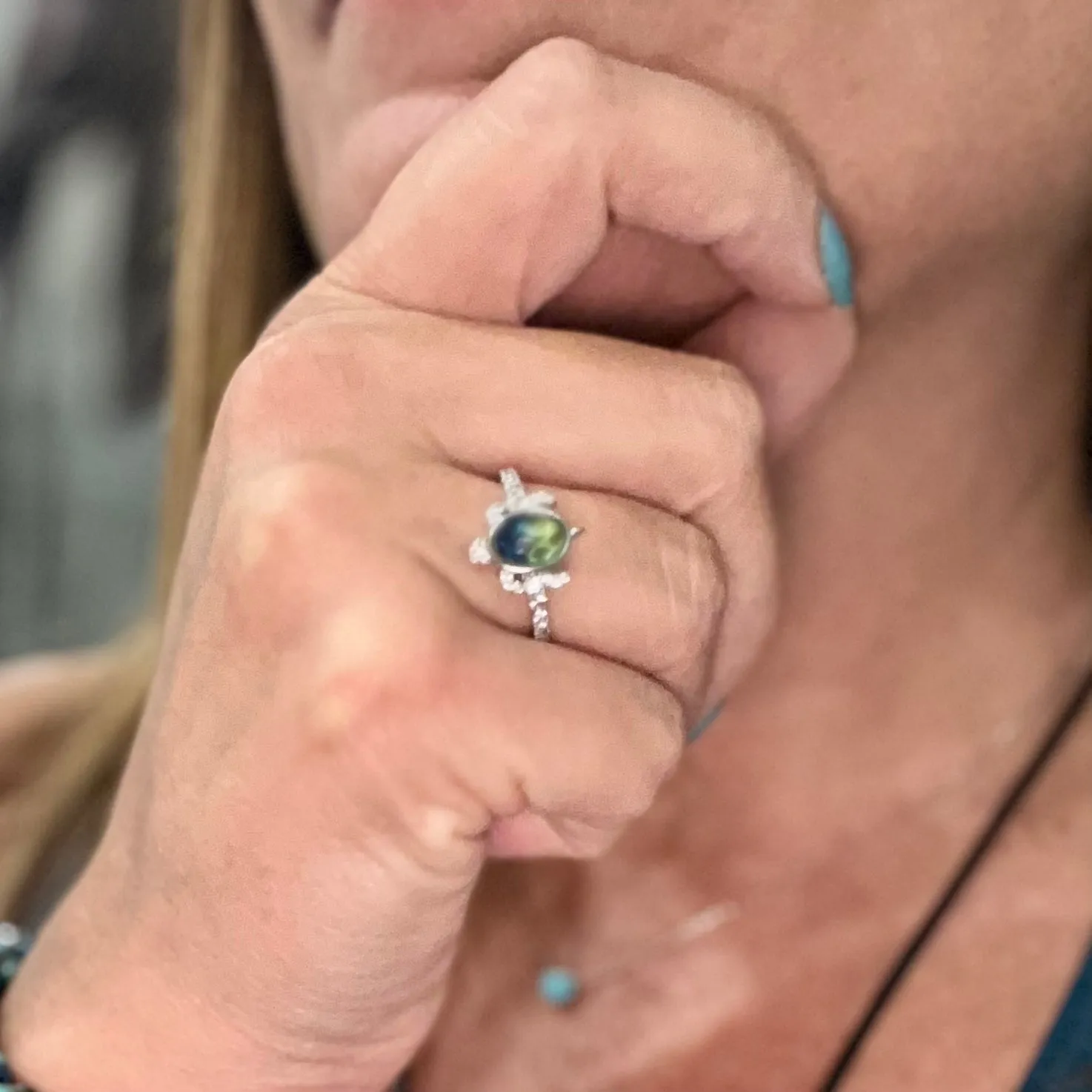 Zircon Turtle Ring