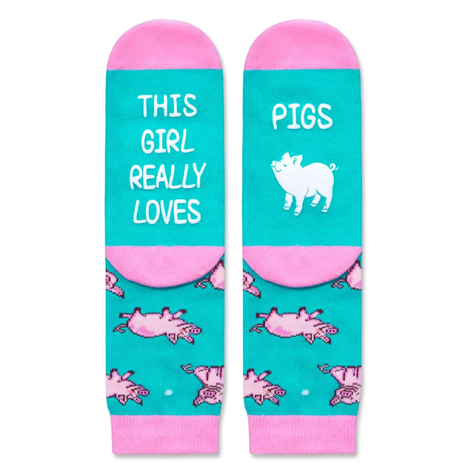 Zmart Cute Animal Socks for Girls - Pig Socks Rubber Duck Socks Foxes Socks Gifts For Kid 10-12 Years