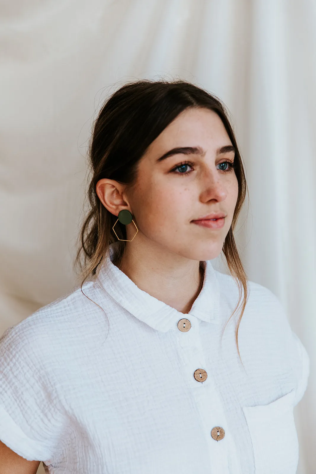 Zoe Hexagon Hoop Earrings