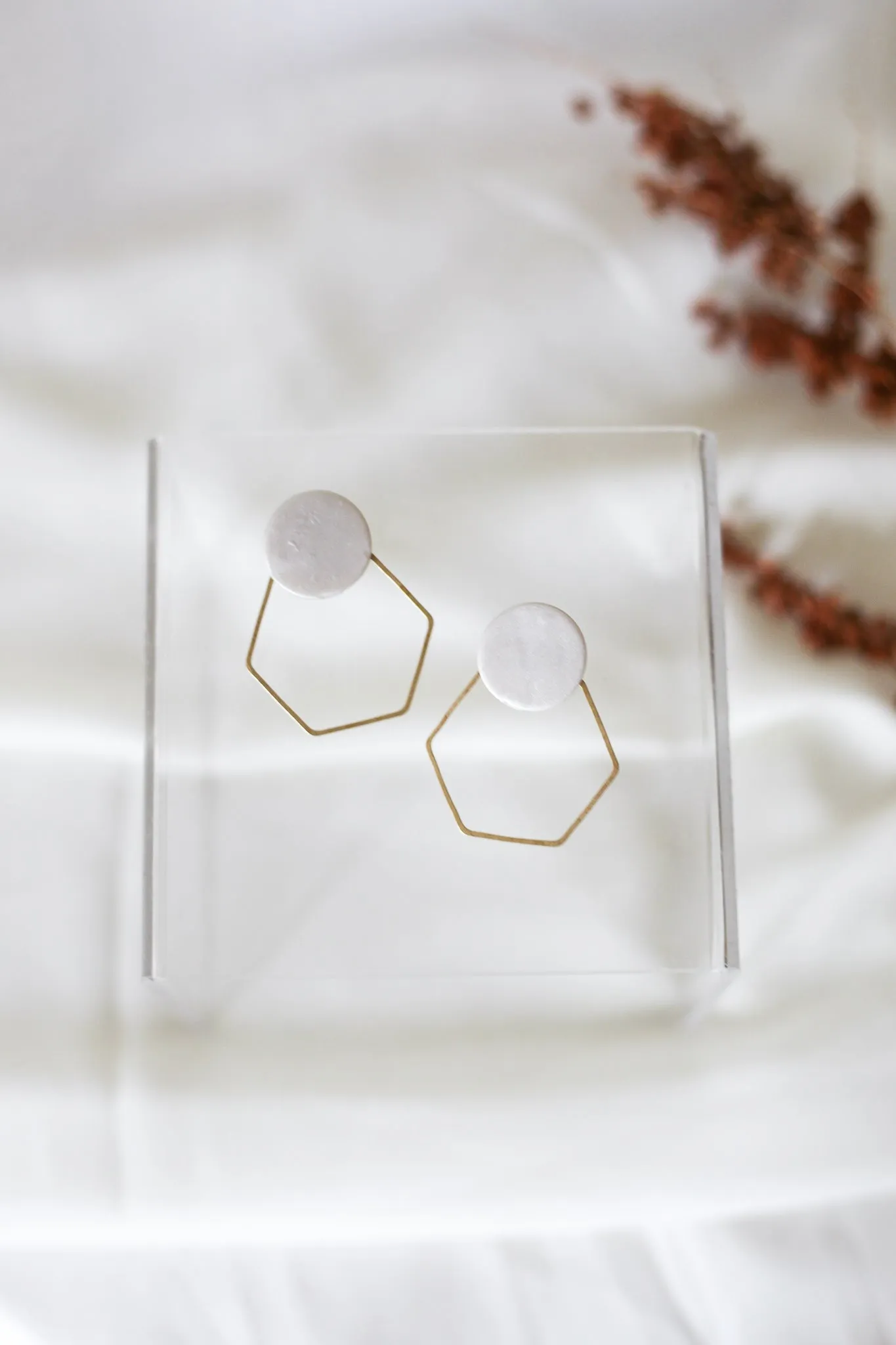 Zoe Hexagon Hoop Earrings