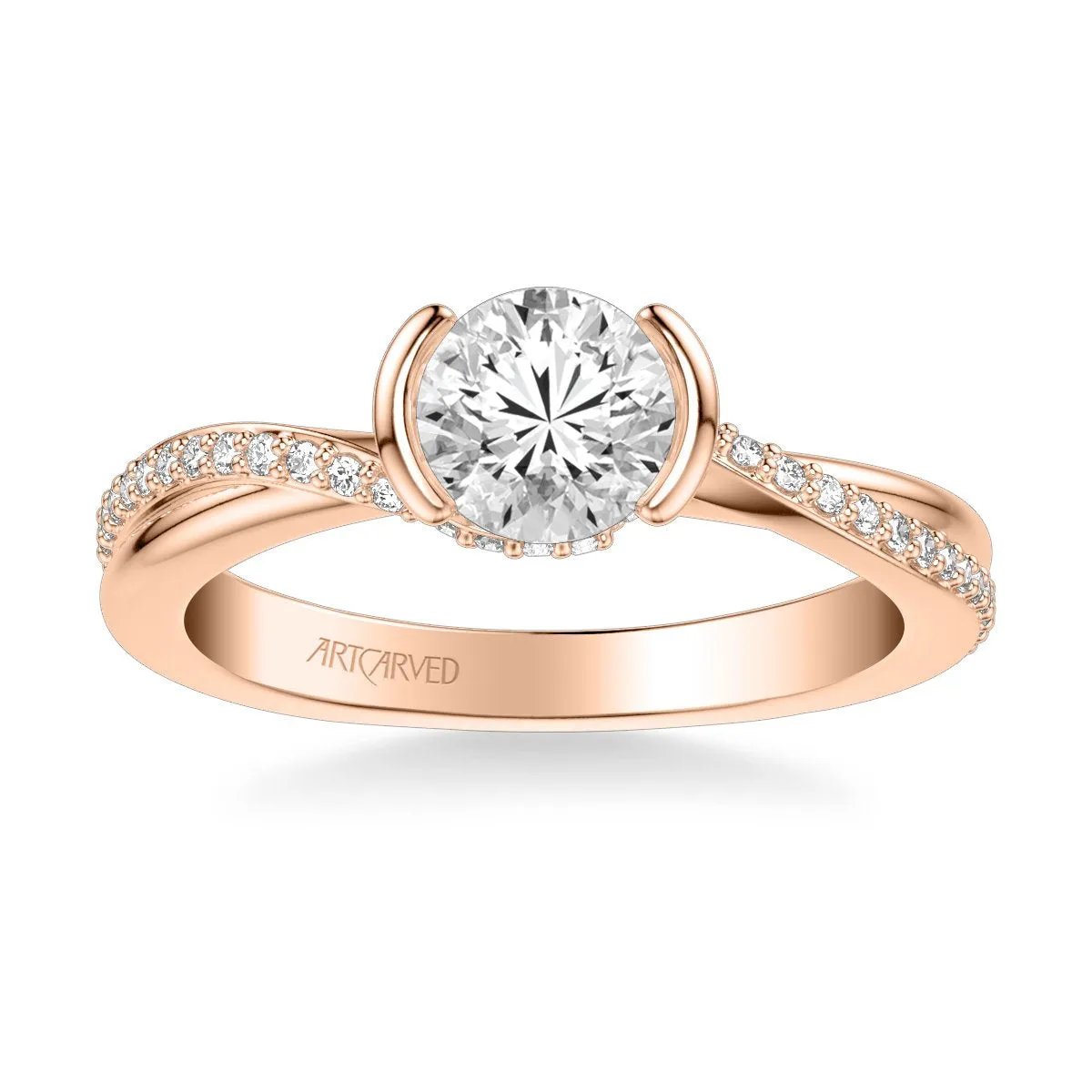Zola Contemporary Side Stone Bezel Diamond Engagement Ring