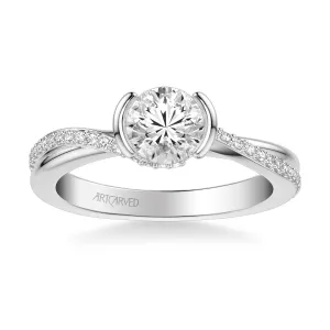 Zola Contemporary Side Stone Bezel Diamond Engagement Ring
