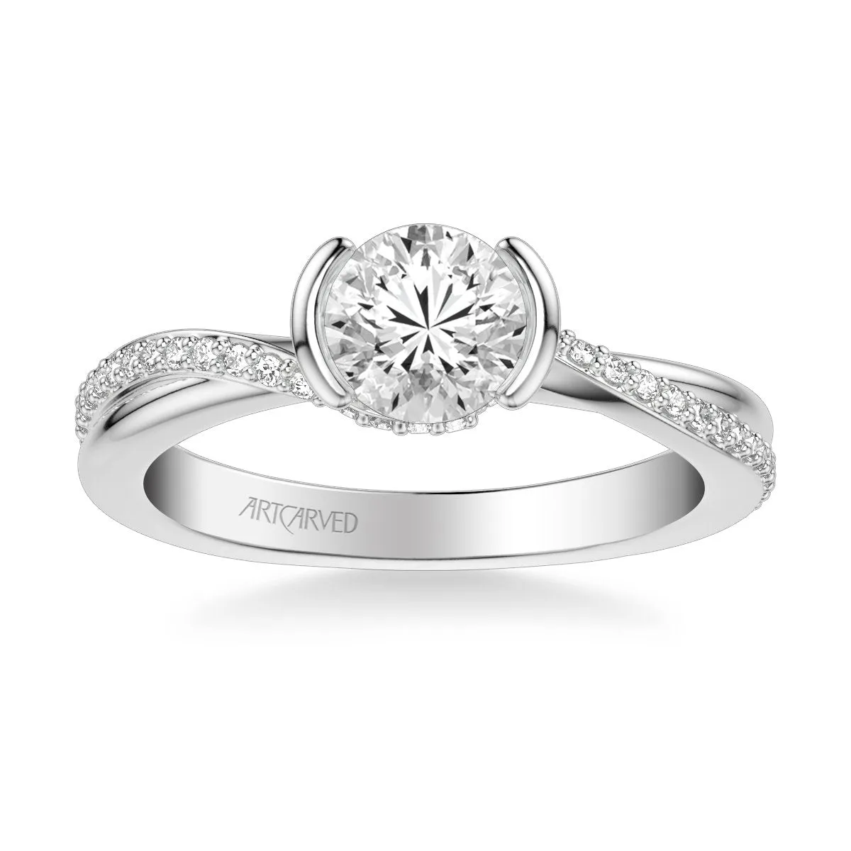 Zola Contemporary Side Stone Bezel Diamond Engagement Ring